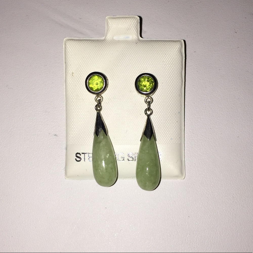 Jade teardrop earrings